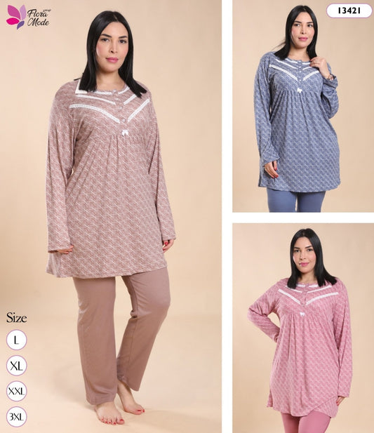 Pyjama manche longue grand taille